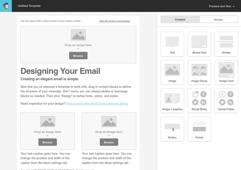 mailchimp-creación-email-editor - GetResponse vs Aweber vs Mailchimp